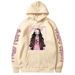 Anime Demon Slayer Khoác Hoodie Kamado Nezuko Kimetsu Không Yaiba Dạo Phố Áo Nỉ Hoodie Quá Khổ Ấm Cúng