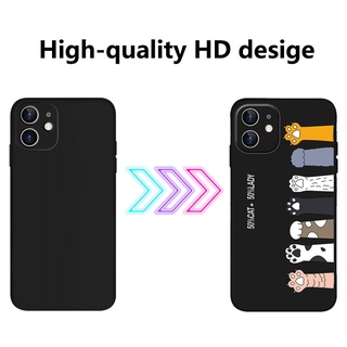Ốp lưng điện thoại nhựa mềm iPhone 6 6S 7 8 6plus 7plus 8plus X XS SE 2020 màu đen hình dấu chân mèo