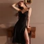 SX835 – Váy ngủ lụa 2 dây cổ đổ thiết kế hở lưng sexy quyến rũ, đầm ngủ vải lụa Satin thoáng mát