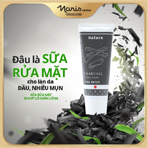 Ảnh Sữa Rửa Mặt se khít lỗ chân lông Naris Nature Charcoal 100g 1