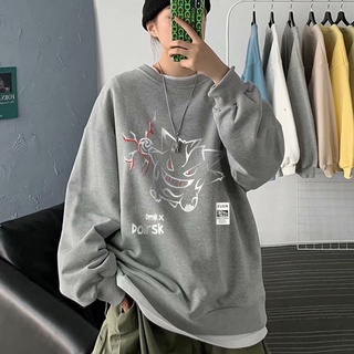 Áo Hoodie Tay Dài Cổ Tròn Dáng Rộng Dày Dặn Phong Cách Hàn Quốc Thời Trang Thu Đông Mới Cho Nam Và Nữ M-8Xl