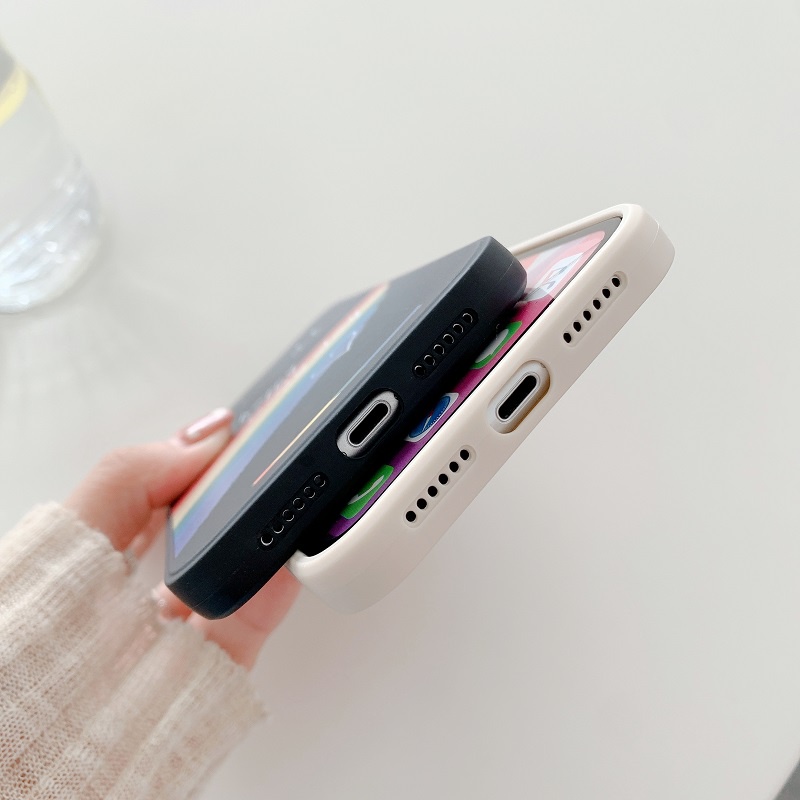 Ốp Điện Thoại Silicon TPU Mềm Hình Mặt Cười Cầu Vồng Cho IPhone 13 12 11 Pro Max 13 12 Mini XR X XS Max 8 7 6 6S Plus SE 2020