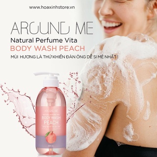 Sữa Tắm Around Me Hương Nước Hoa Dưỡng Ẩm Cơ Thể Hương Đào Vita Body Shower Wash Peach 500ml