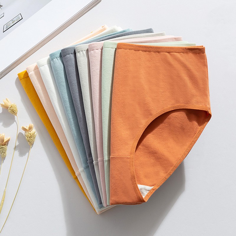 Quần Lót Cotton Không Đường May Màu Trơn 9 Màu Tuỳ Chọn Cho Nữ