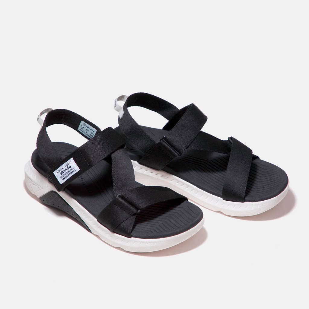 Ảnh Giày Shondo Sandals F7 Racing F7R0010 đế trắng phối đen quai đen 3
