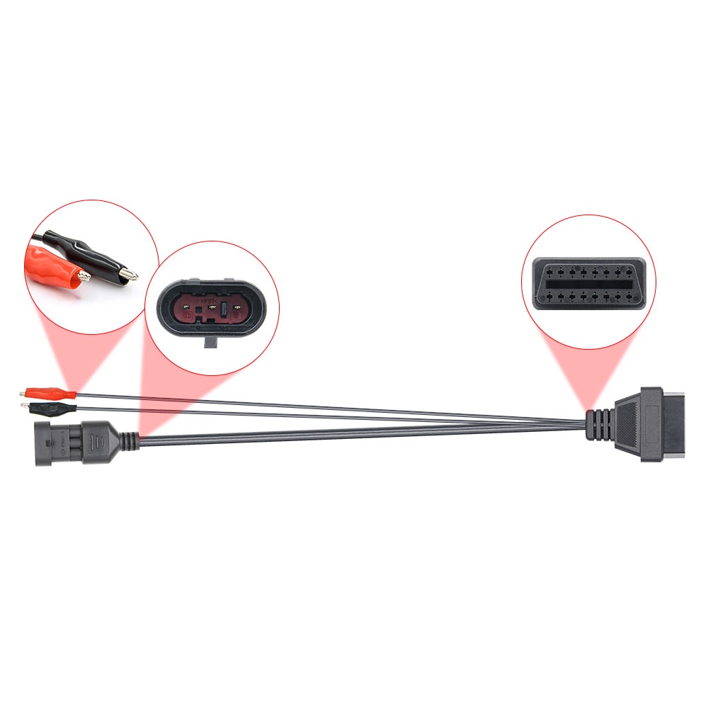 Cho Fiat 3 Pin Đến 16 Pin Kết Nối Cáp OBD Cho Alfa / Lancia 3Pin Đến 16Pin ELM327 OBD2 OBD Công Cụ Chẩn Đoán Máy Quét Mã Đầu Đọc Adapter Cáp Kết Nối Xe Hơi