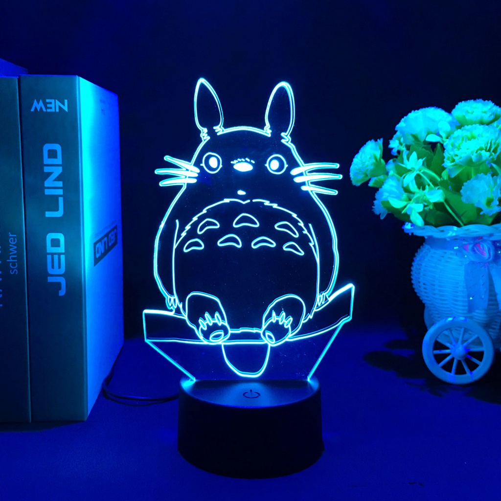 HK1 Totoro Đèn Ngủ Từ Xa LED Sạc USB Hoạt Hình Chiếu Sáng Phòng Ngủ Trang Trí Nhà Quà Tặng Cho Trẻ Em KH1