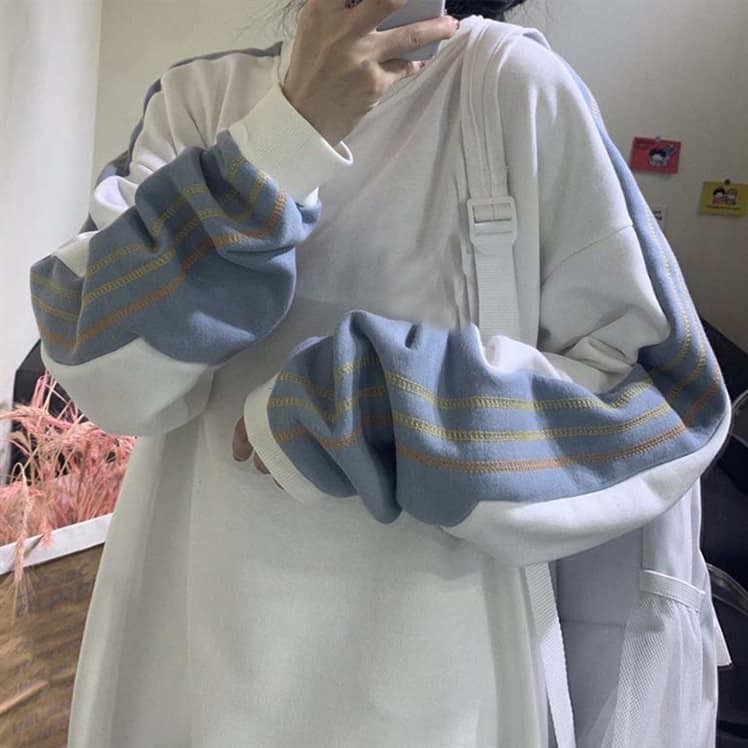 Áo sweater sọc ulzzang unisex