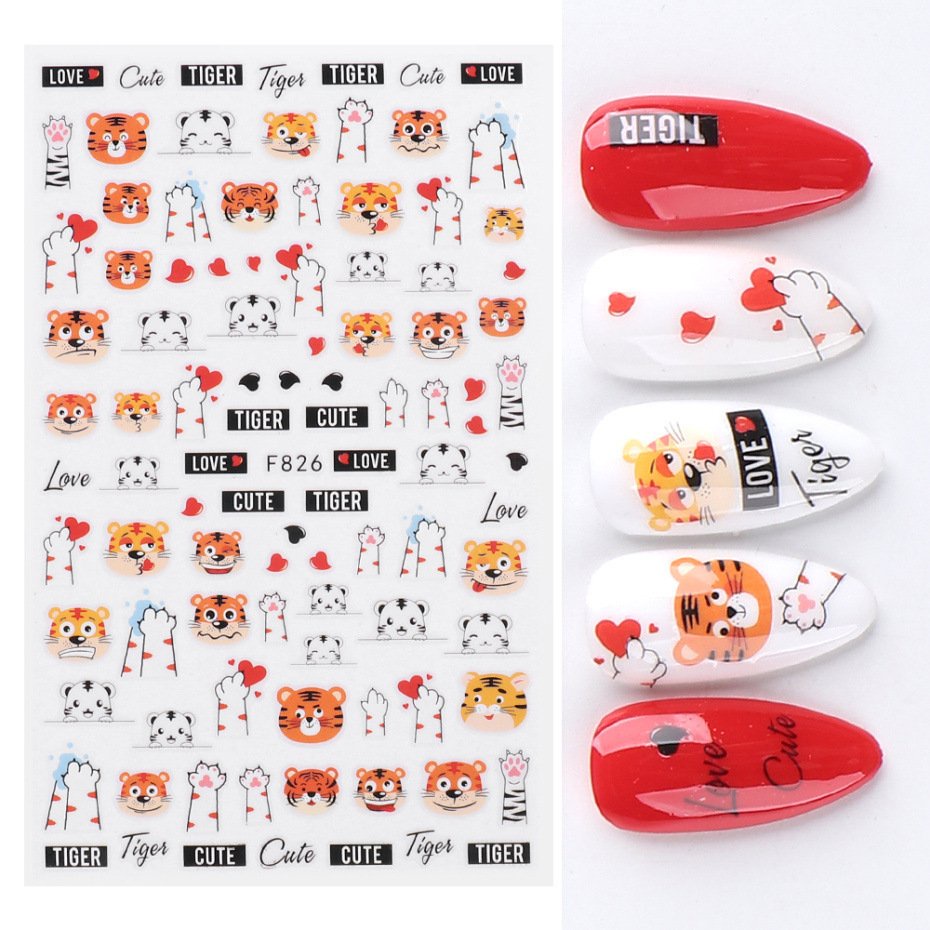 Sticker Mẫu Bé Hổ 2022 | Hình Dán Móng Tay | Shopee Việt Nam