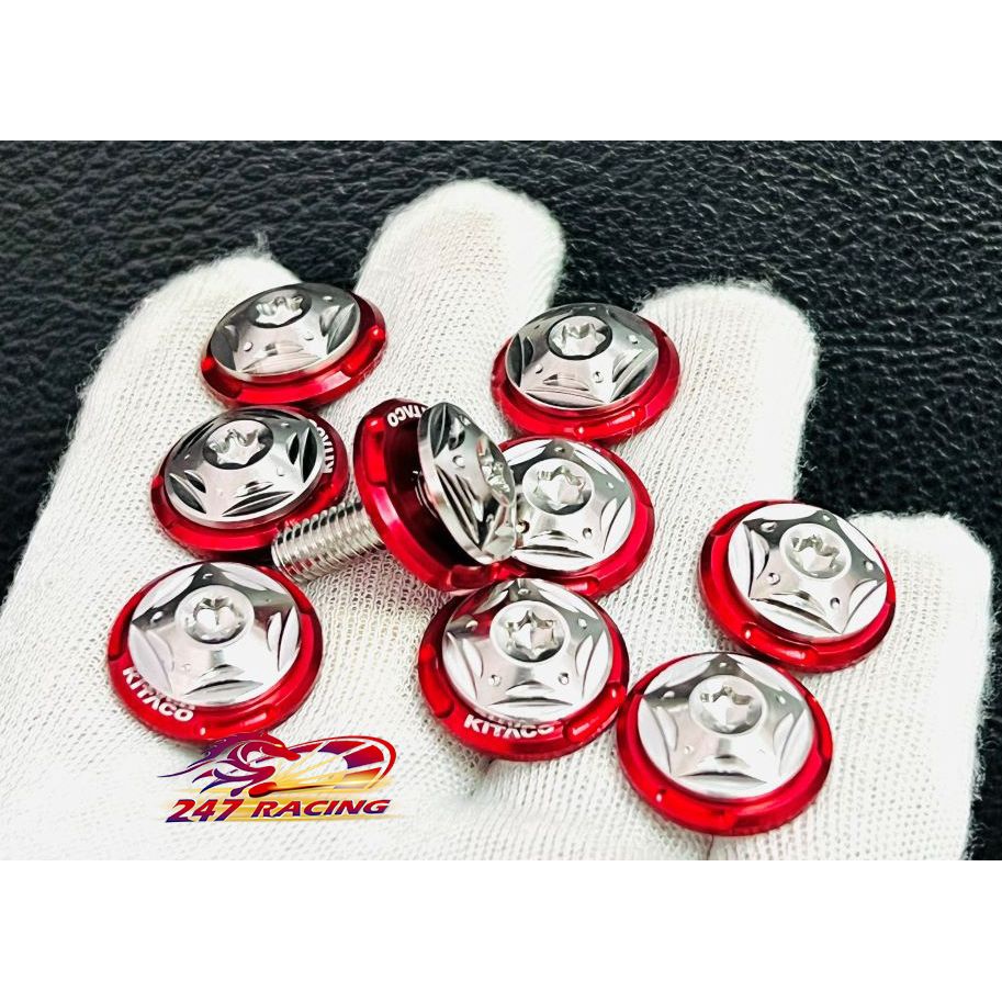 10 Con Ốc 6li20 Salaya Inox 304 tặng kèm 10 Lông Đền Nhôm 6li ĐỎ Kitaco Siêu Rẻ Đẹp
