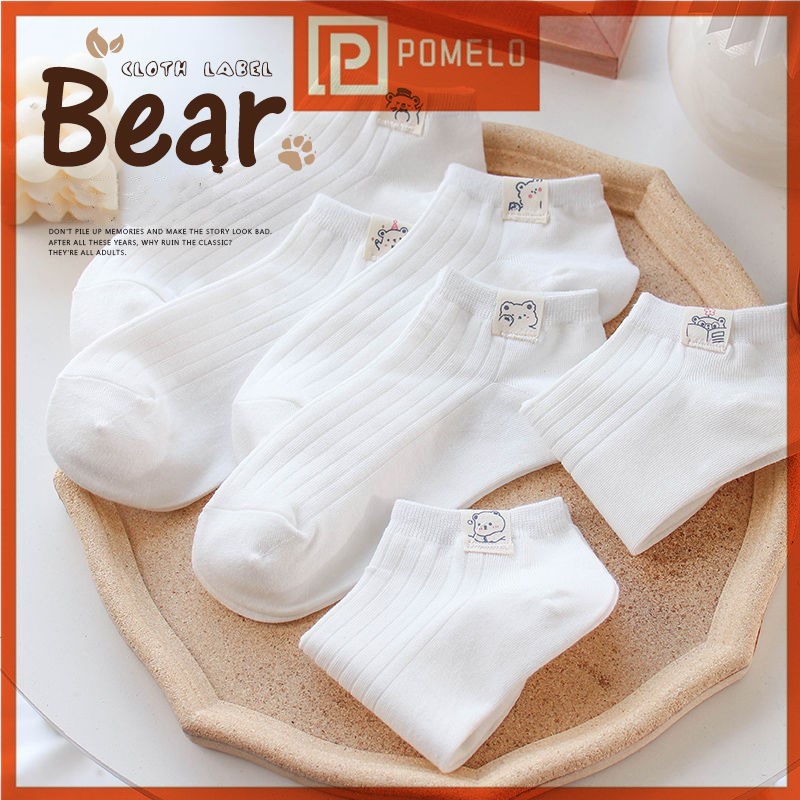 Vớ Cotton Mỏng Màu Trắng Miệng Nông Kiểu Nhật Bản Dễ Thương Cho Bé Gái 2