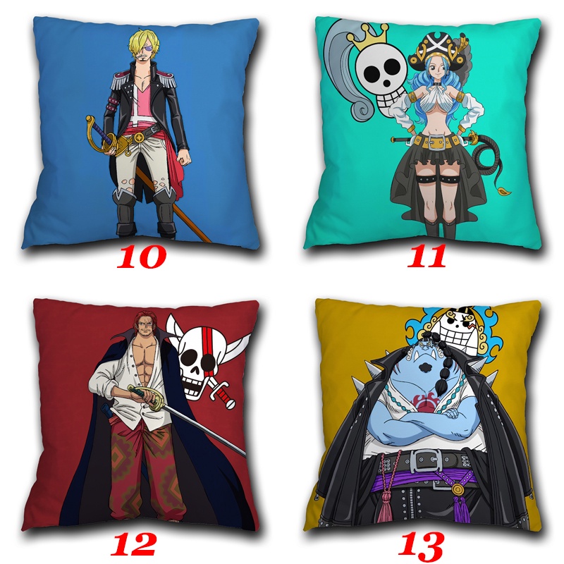 Uta & Monkey D. Vỏ Gối Polyester Một Mặt Màu Đỏ In Hình Luffy One Piece Trang Trí Nhà Cửa / Xe Hơi / Sofa (Không Kèm Lõi)