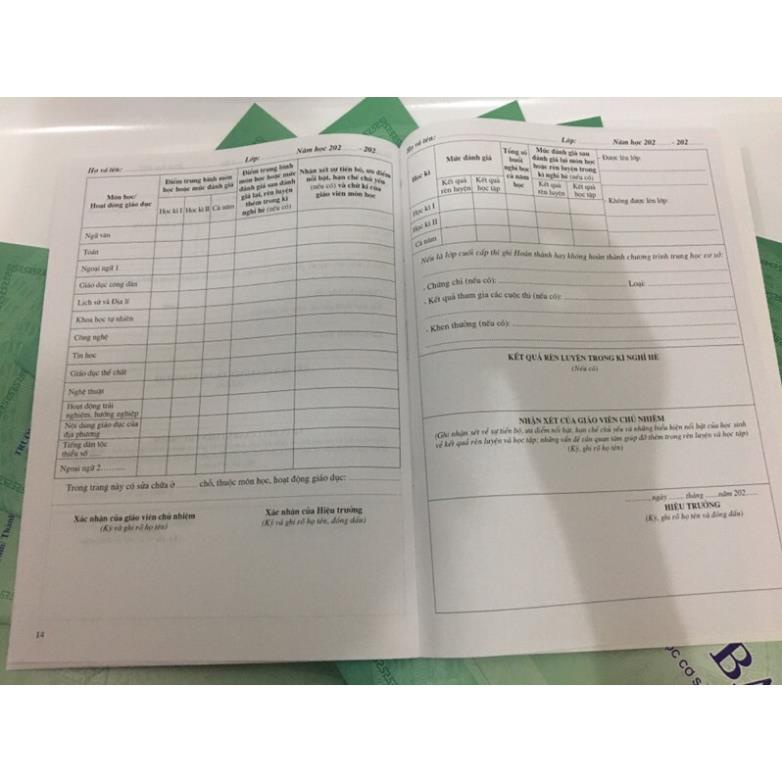 Ảnh Sách - Học bạ trung học cơ sở ( mẫu mới ) 4