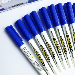 Hộp 12 Chiếc Bút Dạ Dầu Nhiều Màu, Bút Lông Dầu Monami Namepen F/ Namepen M (Hộp 12 cây)