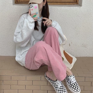 FREESHIP- QUẦN SUÔNG NHUNG TĂM HỒNG PASTEL PHONG CÁCH HÀN QUỐC