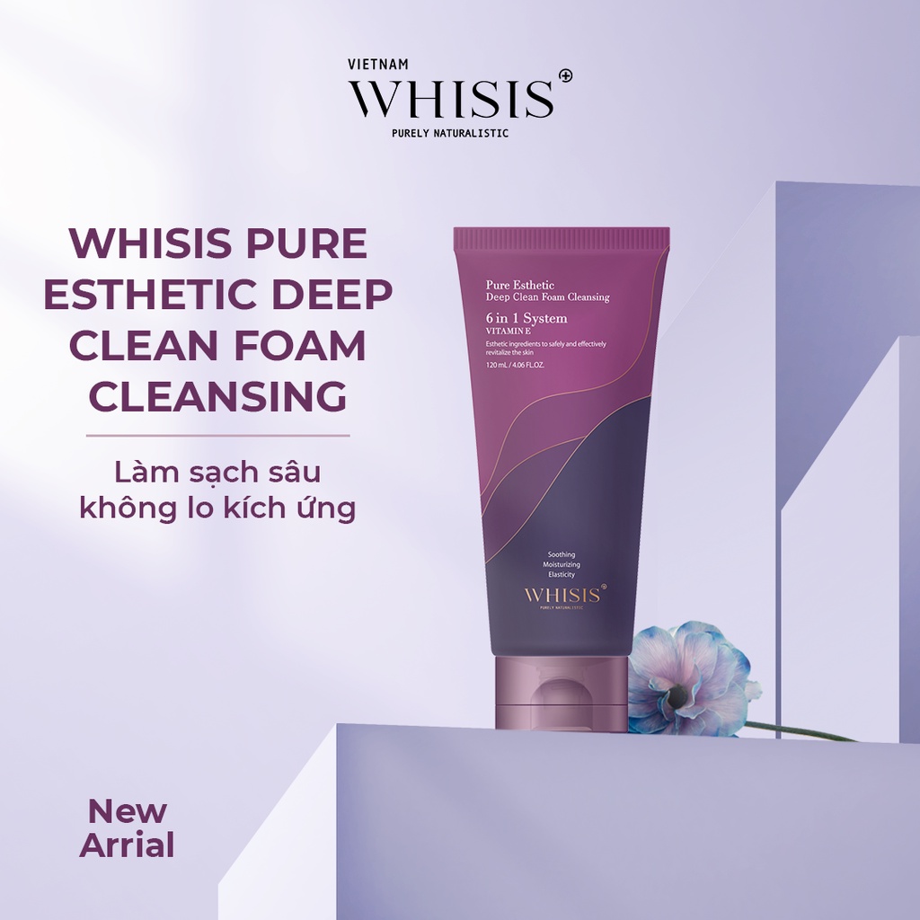 Mô tả Sữa Rửa Mặt Trắng Da Dịu Nhẹ Vitamin E Hàn Quốc WHISIS Pure Esthetic Deep Clean Foam Cleansing Cho Mọi Loại Da 120ml - 7