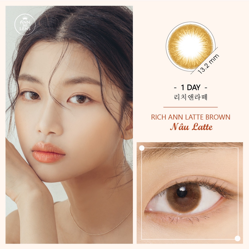 Ảnh Lens 1 Ngày ANN365 Tone Nâu Cho Cô Dâu Cận Từ 0 Độ Đến 8 Độ 3