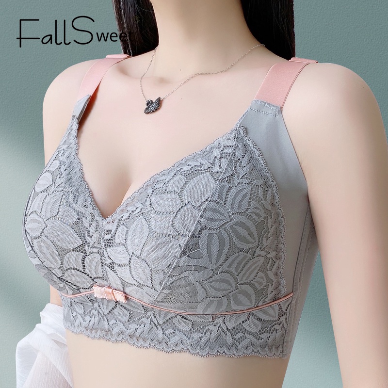 Áo ngực FALLSWEET họa tiết hoa xinh size 36-46 C D gợi cảm thoải mái dành cho nữ