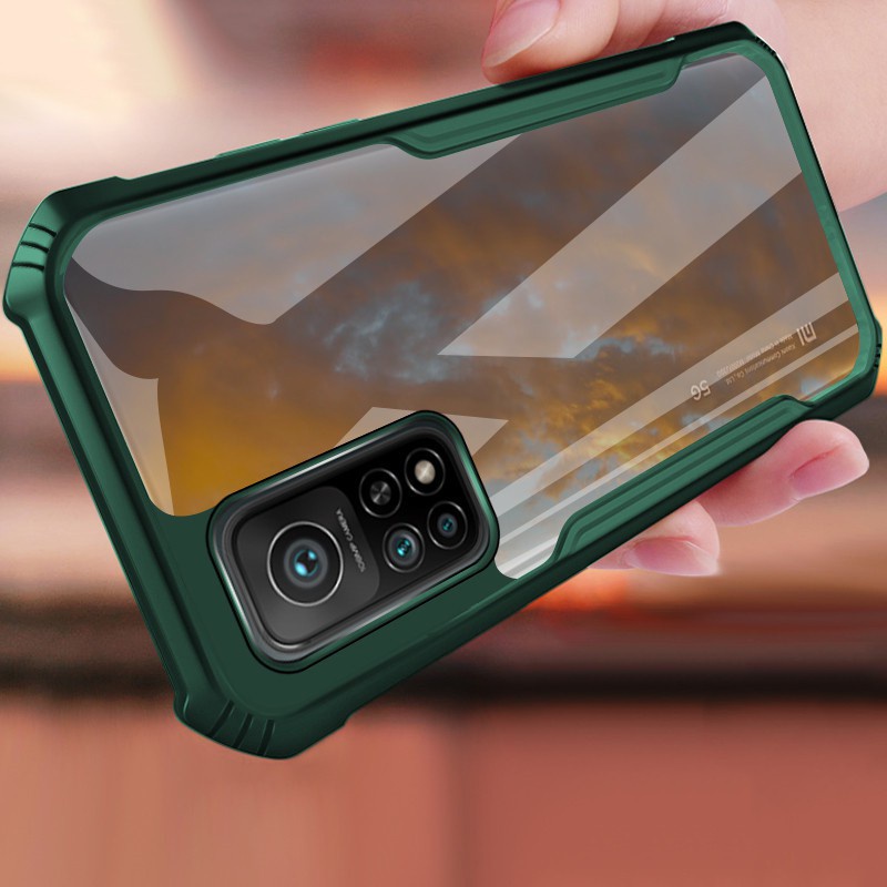 Dành Cho Xiaomi Mi 10T / 10T Pro / 9T / 9T Pro Trong Suốt Acrylic Túi Khí Vỏ Điện Thoại Lai Silicon Ốp Lưng Chống Sốc