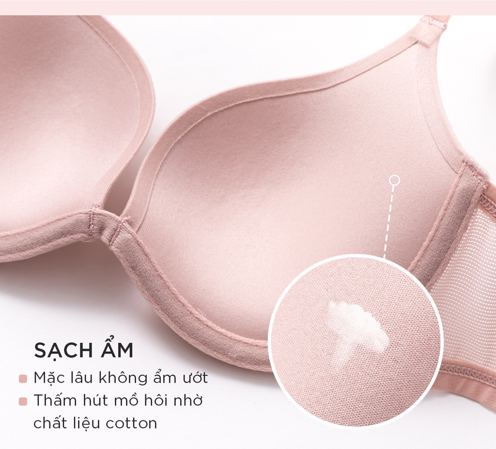 Mô tả Áo lót nữ có gọng, áo ngực mút mỏng thun lạnh dây liền bảng lưng phối lưới BOM Sister MU26015 - 3