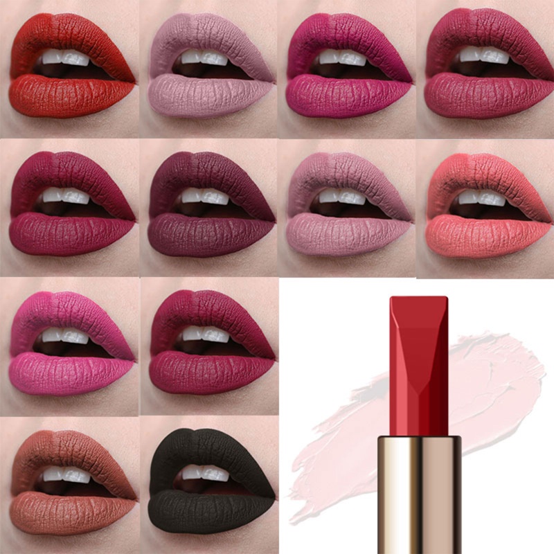 ⚝⚝Son môi Richh Velvet Dễ dàng đeo Kem dưỡng ẩm Lip Stick Matte Lip Makeup Cosmetics
