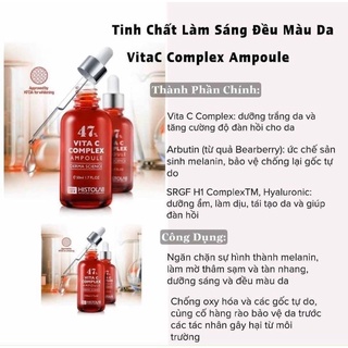 Tinh Chất Làm Sáng Da HISTOLAB 47% Vita C Complex Ampoule Serum Giúp Da Căng Mượt 50ml Duduhouse