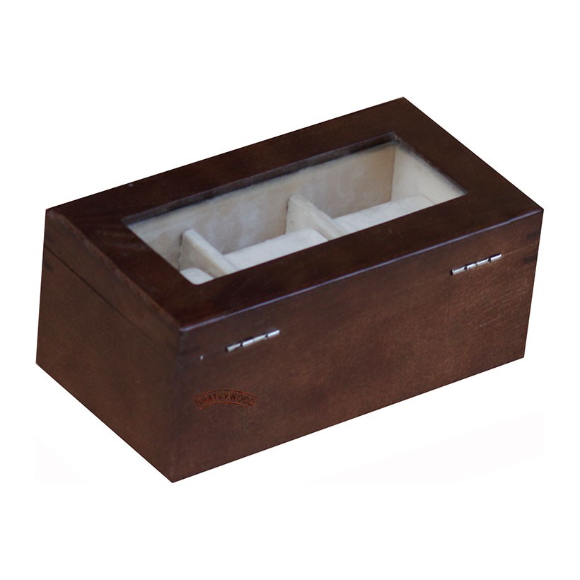 Hộp Đựng Đồng Hồ 3 Ngăn Bằng Gỗ Sồi Cao Cấp Siêu Bền 10 năm Nhatvywood WB301