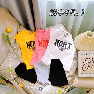 S128-[tomnaukids] Set áo thun xẻ tà NORT quần leggin bé gái vải cotton xịn mịn - Size 9-40Kg