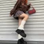 ANGEL LEATHER SNEAKERS - GIÀY THỂ THAO MÓC DÂY MÀU ĐEN đế 5cm Kawaii Viet Nam (Ảnh thật tự chụp)