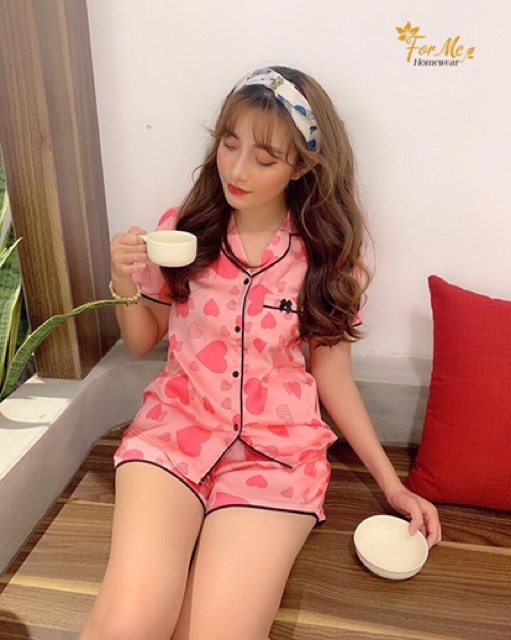 Bộ pizama đùi lụa giấy cao cấp LUXURY hãng forme