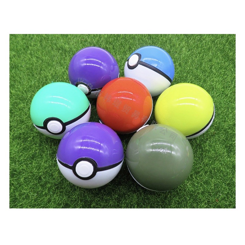 Quả bóng nhựa đồ chơi pokemon sắc màu bên trong có mô hình nhân vật phát sáng kèm sticker Pokemon cho bé