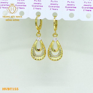 Bông Tai Nữ Titan, Khuyên Tai Dáng Dài Đính Đá Xi Mạ Vàng 24k Cao Cấp - Trang Sức Hava - HVBT155