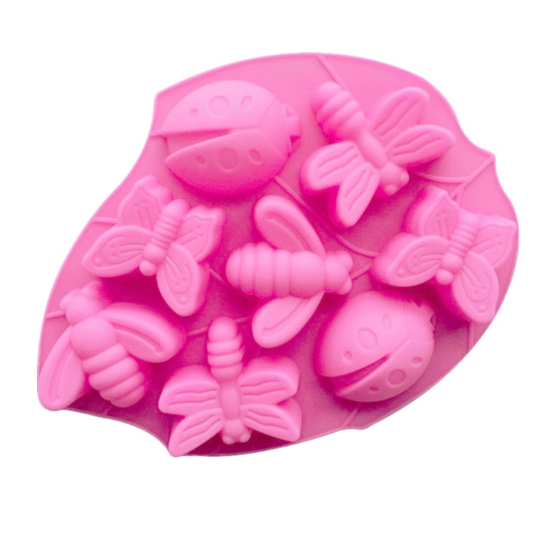 Khuôn Silicone 8 Ngăn Hình Bướm Làm Xà Phòng
