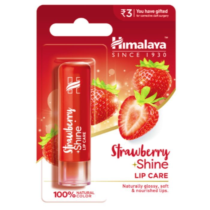 Ảnh Son Dưỡng Môi Chiết Xuất Dâu Tây (Bóng, Mịn Môi) Himalaya Strawberry Shine Lip Care 4.5gm 2