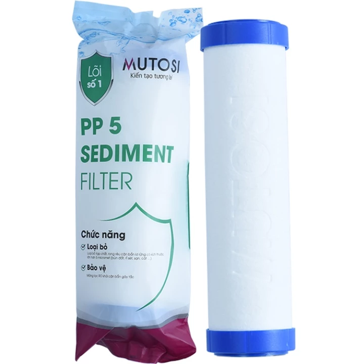 Bộ 3 Lõi lọc nước Mutosi 10 inch số 1 2 3 ( PP5 - GAC - PP1) chính hãng dùng cho máy lọc nước RO – 5