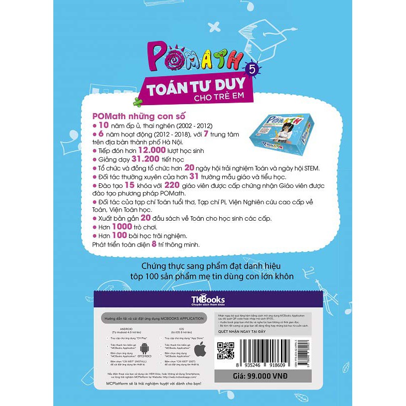 Sách - Pomath Toán Tư Duy Cho Trẻ Em 4 - 6 Tuổi (tập 5) - TKBooks