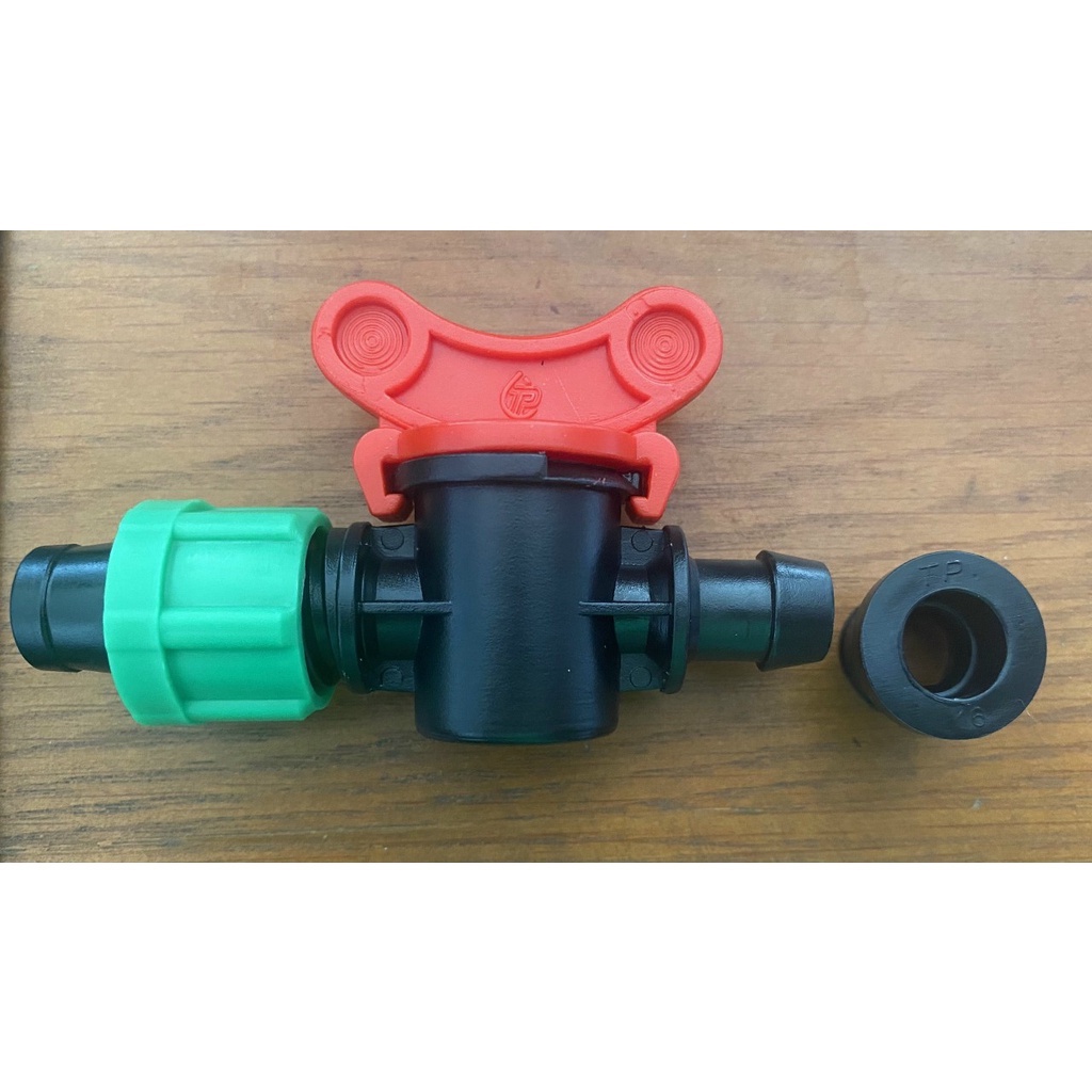 Van khóa khởi thủy ống nhỏ giọt 16mm mềm kèm ron cao su, sử dụng cho hệ thống tưới nhỏ giọt