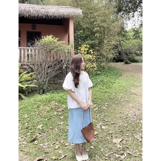Áo baby cổ vuông tay phồng Ma Vie - Bunny top