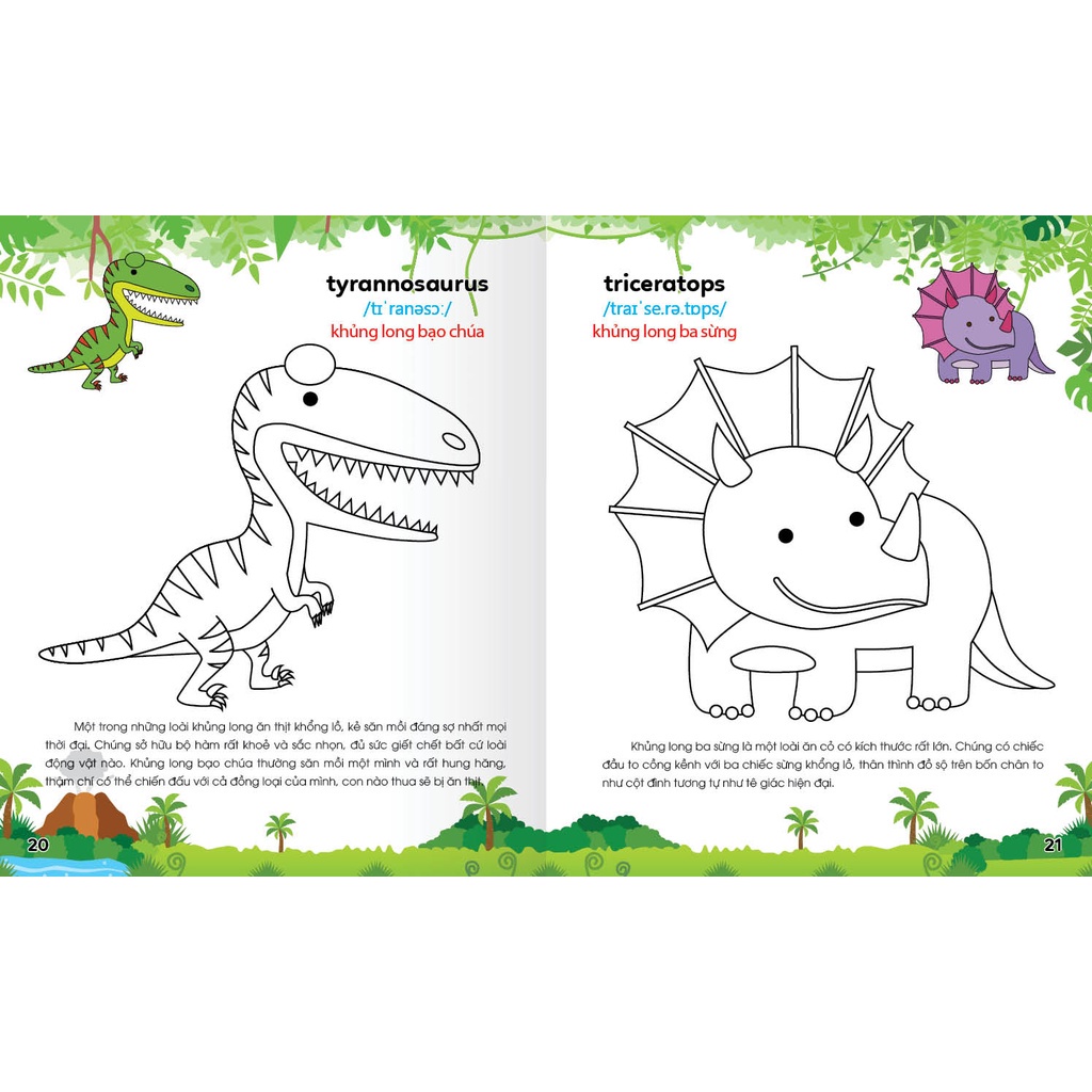 Ảnh Sách - Colouring 365 ngày Tô màu - KHÁM PHÁ THẾ GIỚI PHÁT TRIỂN TRÍ TUỆ - Động vật hoang dã,Khủng long,Bò sát...(Tập 2) 2