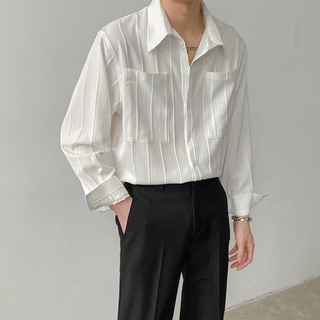 Áo Sơ Mi Nam Dài Tay Hàn Quốc Ánh Sáng Mùa Xuân Trưởng Thành Phong Cách Hàn Quốc Áo Sơ Mi Màu Trơn Hợp Thời Trang Nam Đẹp Trai Inch Áo Sơ Mi Chất Lượng Cao