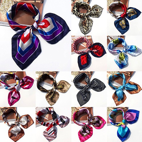 OneWorld @ Faux Silk Square Satin Soft Kerchief Stewardess Khăn quàng cổ Bandana