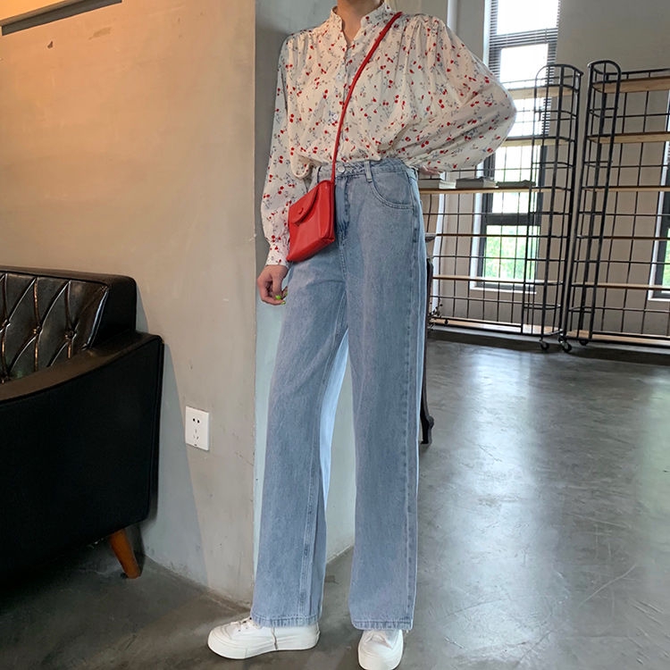 Ảnh Daduhey Quần Jeans Nữ Lưng Cao Ống Rộng Palazo 2