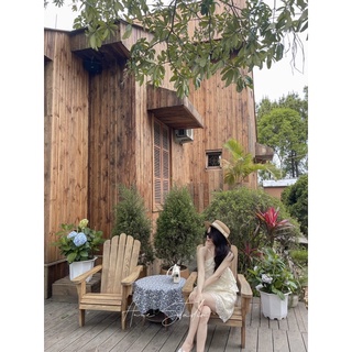 Váy ren cổ yếm màu be_Sara Dress_Anne Studio