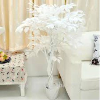 Combo 10 Cành lá si trắng làm cây giả - Lá giả