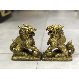 Kỳ lân đế vuông vật phẩm phong thuỷ bằng đồng