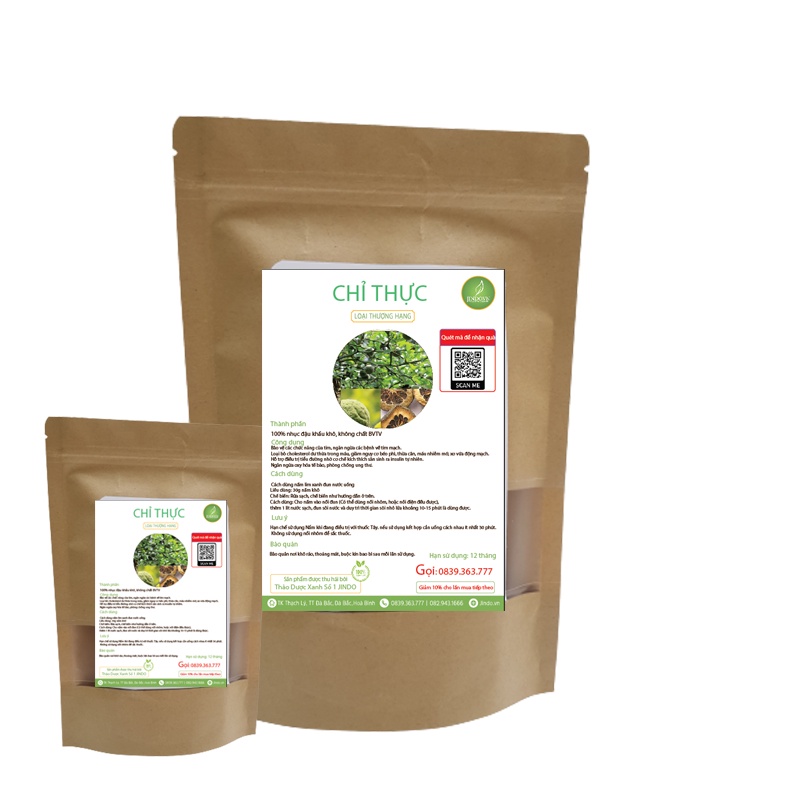 Chỉ thực khô thượng hạng JINDO 1kg tác dụng hỗ trợ tiêu đờm, táo thấp, lợi tiểu tiện, ra mồ hôi
