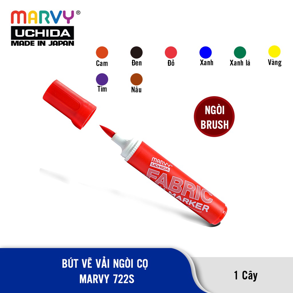 Ảnh Bút Vẽ Vải Không Bay Màu Đầu Cọ Lớn MARVY 722S 1