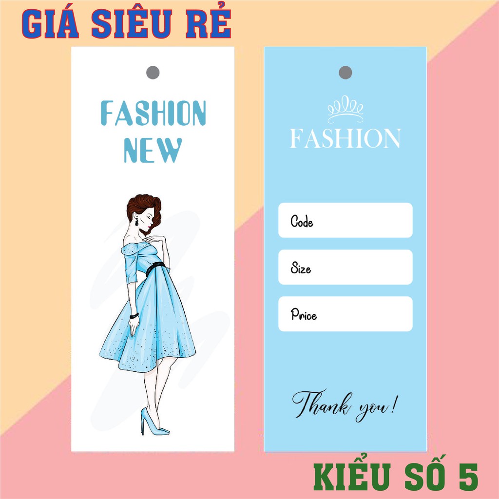 (GIÁ TẬN XƯỞNG IN) Mác quần áo, tag quần áo 100 cái_MẪU 5