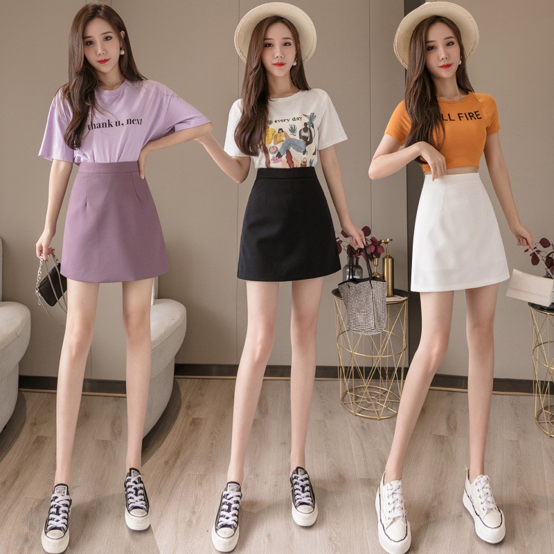 chân váy chữ A 40-45cm séc khóa kéo chất tuyết mưa có quần PR tại xưởng may