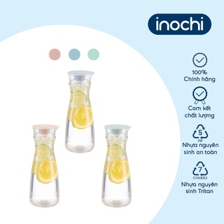 Bình nước Inochi - Yama 1.2L, 1.3L thân Trắng trong + nắp Xanh nhạt/Xanh trà/Hồng đậm